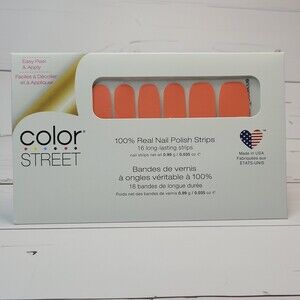 Color Street Lean Mean Tangerine nail polish strips NWT